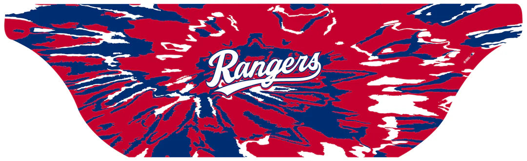 MLB licensed Texas Rangers Triple Play Cooling Bundle: Cooling Sun Scarf with Wordmark Tie-Dye. Made in USA. Vertical Athletics Brand.