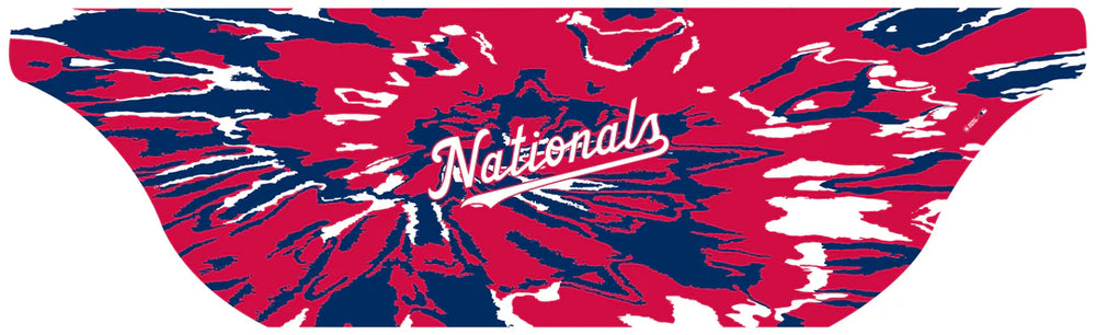 MLB licensed Washington Nationals  Triple Play Cooling Bundle: Cooling Sun Scarf with Wordmark Tie-Dye. Made in USA. Vertical Athletics Brand. 