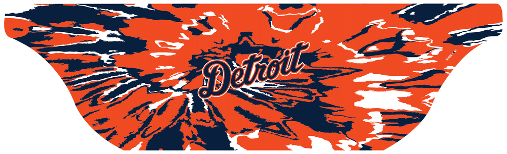 MLB licensed Detroit Tigers Triple Play Cooling Bundle: Cooling Sun Scarf with Wordmark Tie-Dye. Made in USA. Vertical Athletics Brand. 
