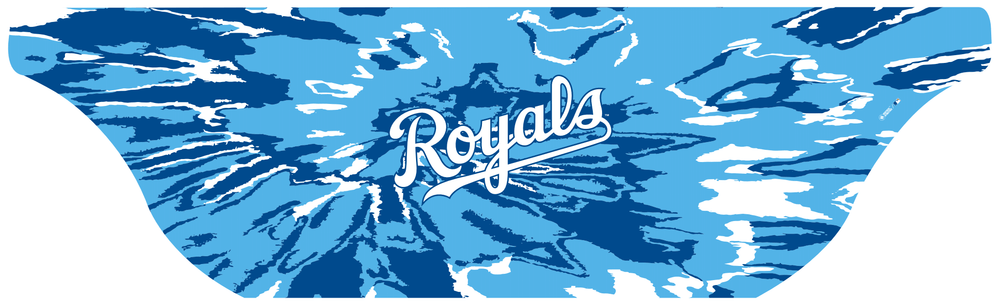 MLB licensed Kansas City Royals Triple Play Cooling Bundle: Cooling Sun Scarf with Wordmark Tie-Dye. Made in USA. Vertical Athletics Brand. 