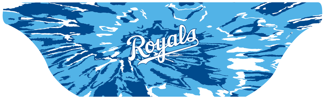 MLB licensed Kansas City Royals Triple Play Cooling Bundle: Cooling Sun Scarf with Wordmark Tie-Dye. Made in USA. Vertical Athletics Brand. 