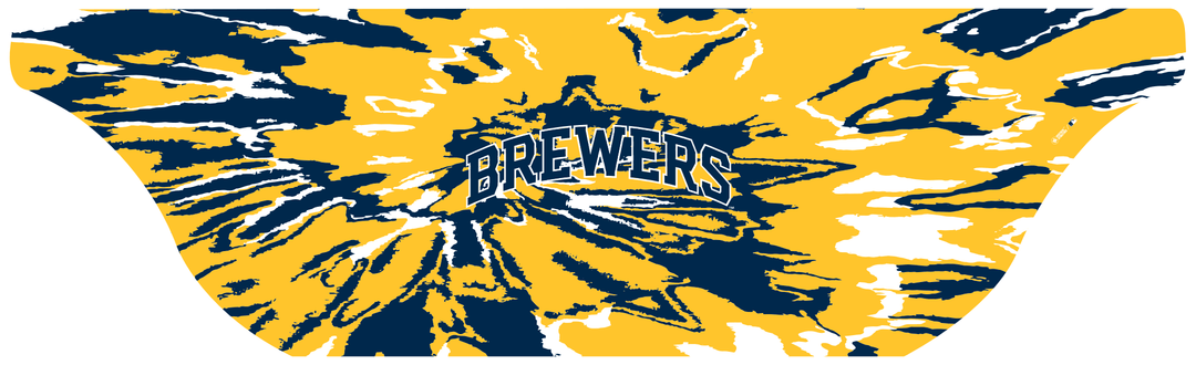 MLB licensed Milwaukee Brewers Triple Play Cooling Bundle: Cooling Sun Scarf with Wordmark Tie-Dye. Made in USA. Vertical Athletics Brand. 