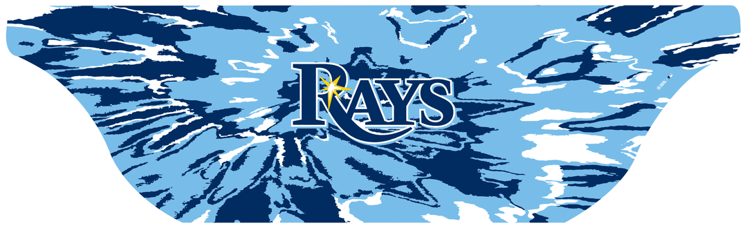 MLB licensed Tampa Bay Rays Triple Play Cooling Bundle: Cooling Sun Scarf with Wordmark Tie-Dye. Made in USA. Vertical Athletics Brand. 
