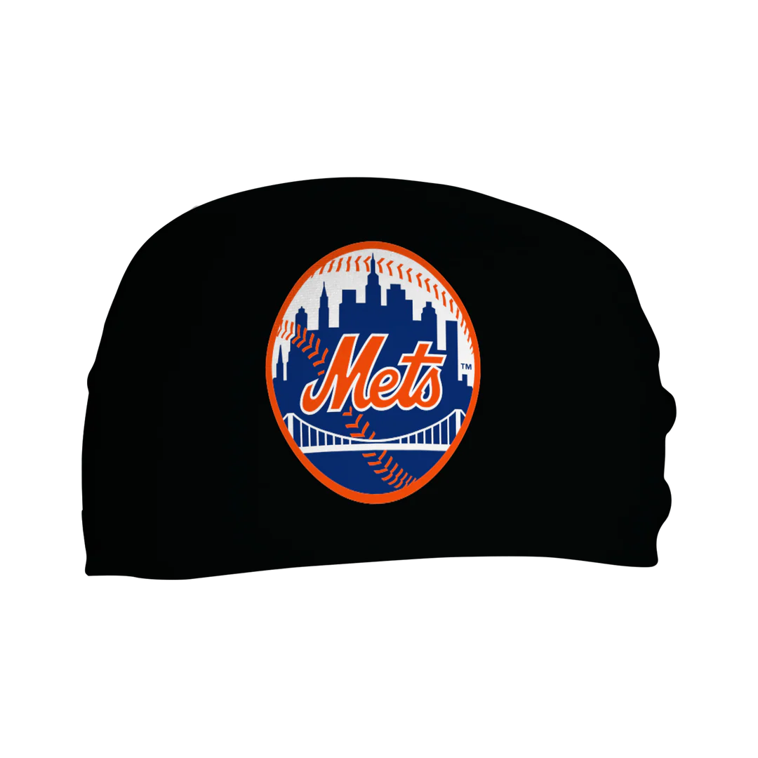 MLB licensed New York Mets Triple Play Cooling Bundle: Cooling Headband with Alt Logo Made in USA. Vertical Athletics Brand.