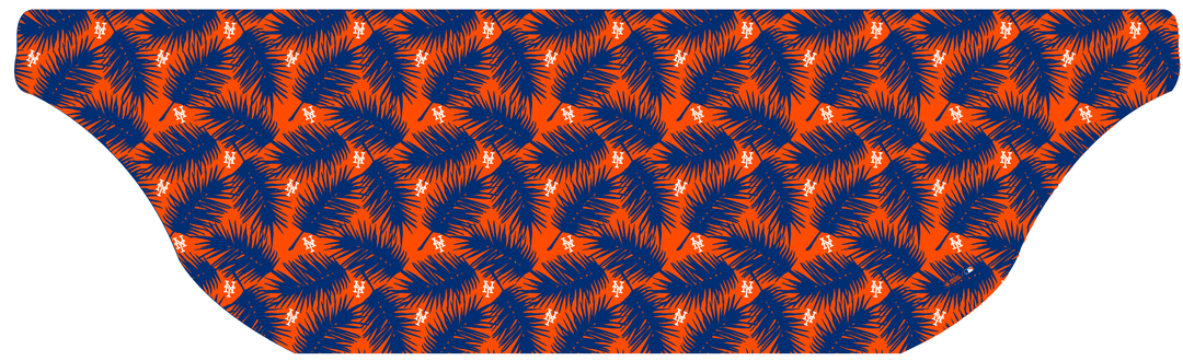 MLB New York Mets cooling sun scarf, Big Palm with repeating cap logo. Made in the USA. Vertical Athletics Brand.