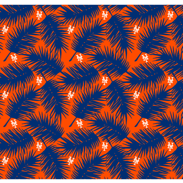 MLB New York Mets cooling sun scarf, Big Palm with repeating cap logo. Made in the USA. Vertical Athletics Brand.