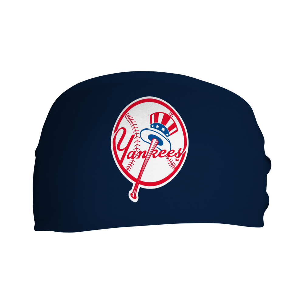 MLB New York Yankees cooling headband with Alt Logo. Made in the USA, Vertical Athletics brand. 