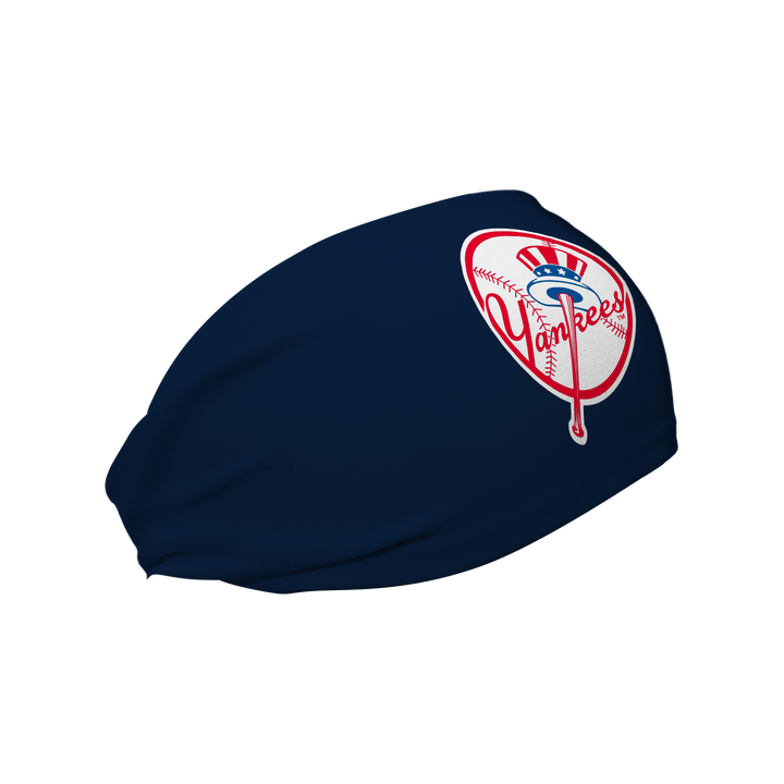 MLB New York Yankees cooling headband with Alt Logo. Made in the USA, Vertical Athletics brand. 