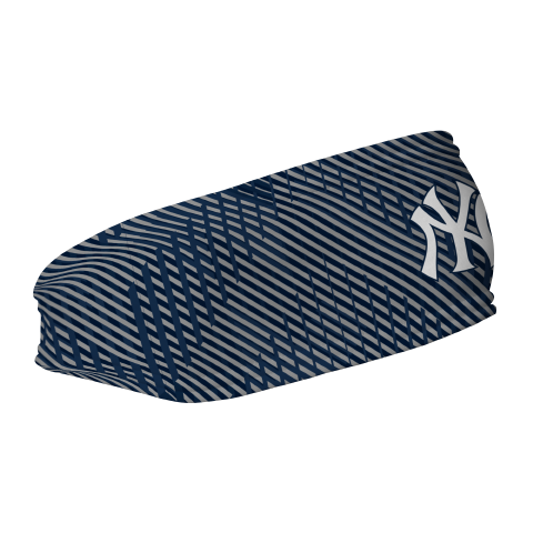 MLB New York Yankees fleece headband with Sport Plaid. Made in the USA, Vertical Athletics brand.  