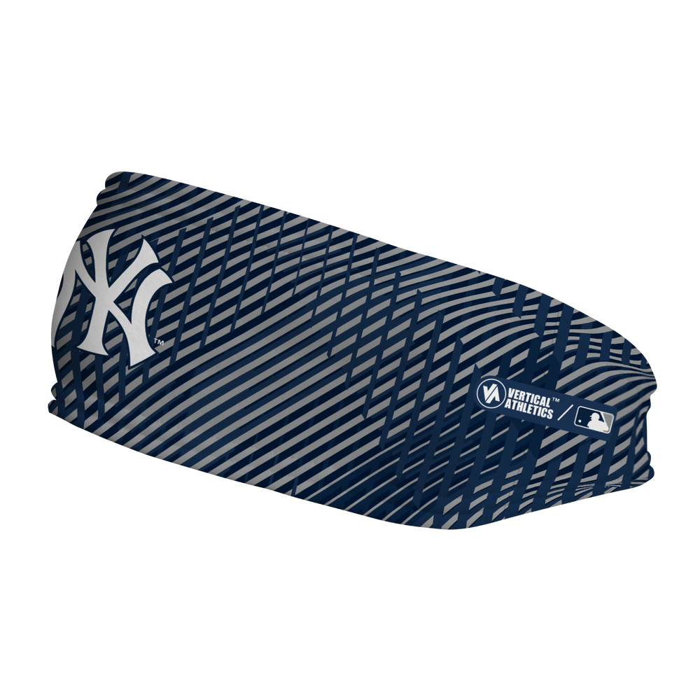 MLB New York Yankees fleece headband with Sport Plaid. Made in the USA, Vertical Athletics brand.  
