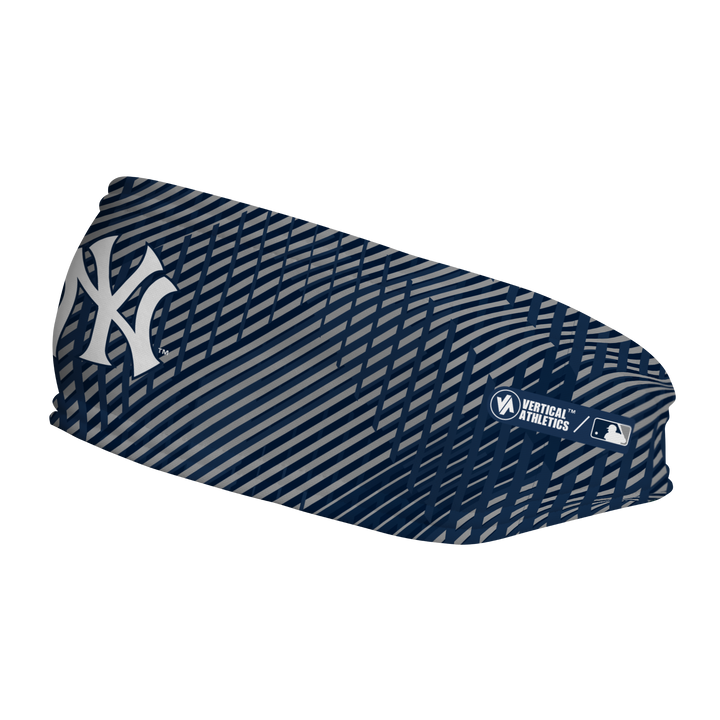 MLB New York Yankees fleece headband with Sport Plaid. Made in the USA, Vertical Athletics brand.  