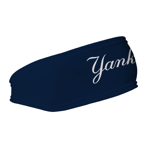 MLB New York Yankees fleece headband with Wordmark. Made in the USA, Vertical Athletics brand.  