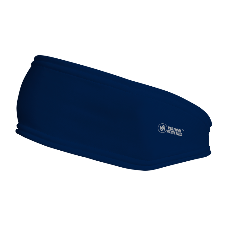 Fashion Fleece Headband with Solid Navy. Made in the USA, Vertical Athletics brand.