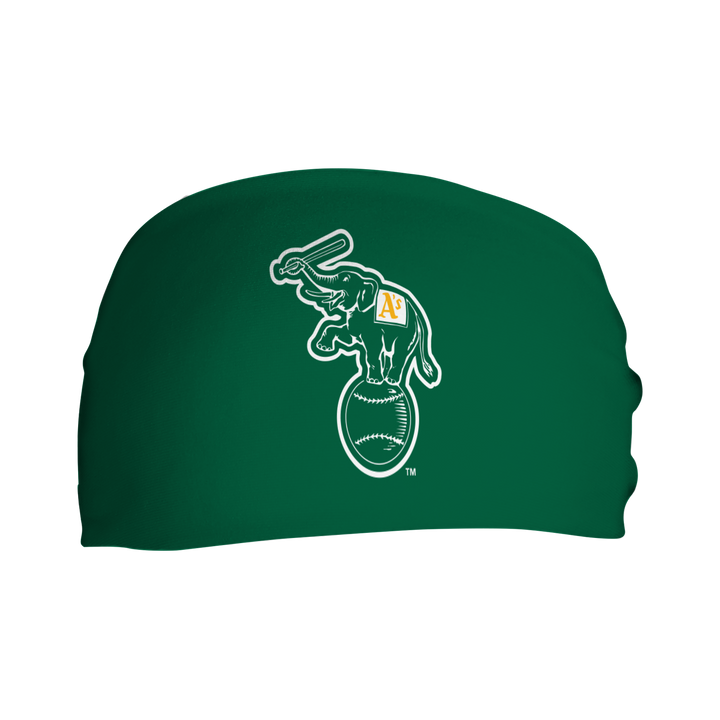 MLB Athletics cooling headband with Alt Logo. Made in the USA, Vertical Athletics brand.  