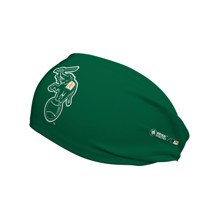 MLB Athletics cooling headband with Alt Logo. Made in the USA, Vertical Athletics brand.  