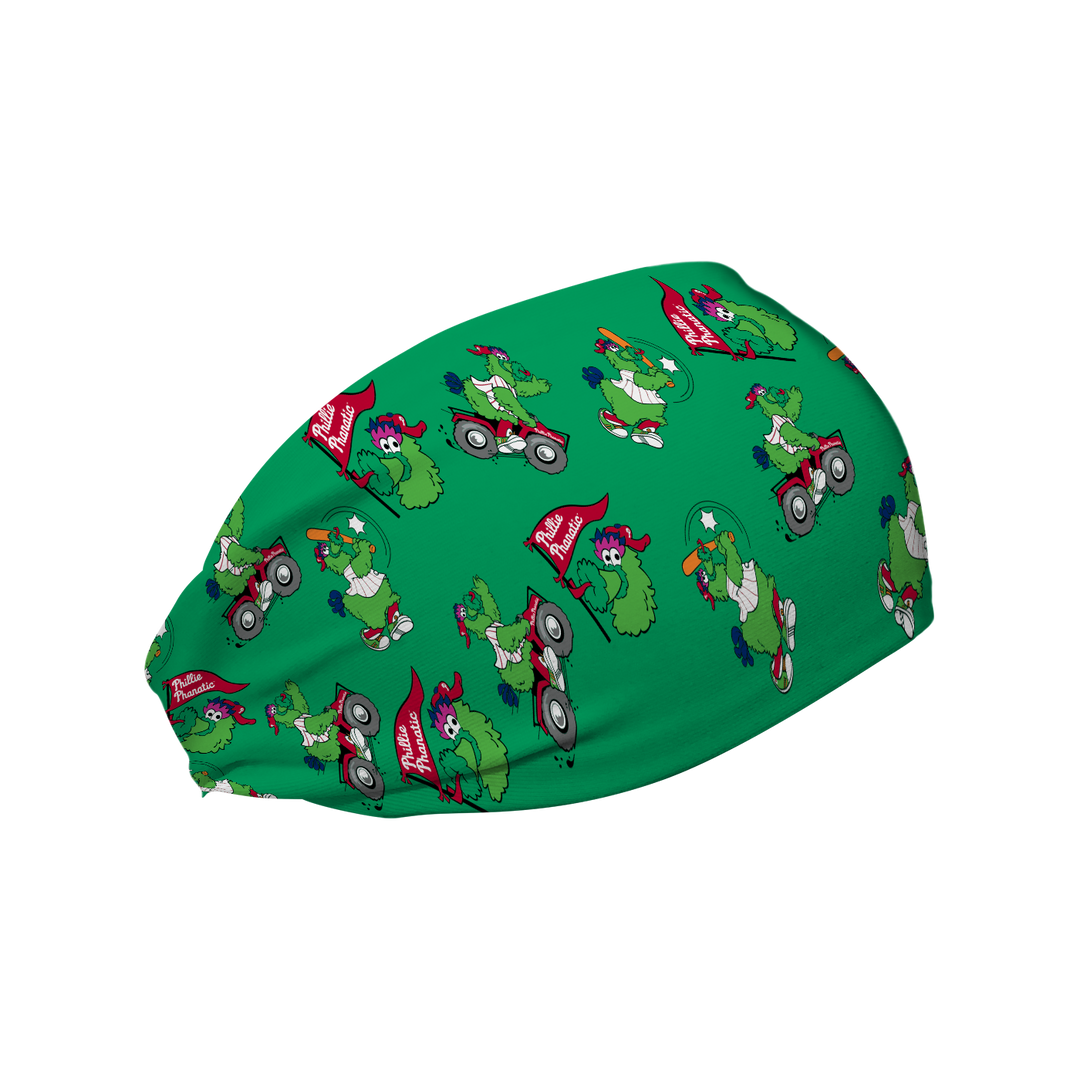 MLB Philadelphia Phillies cooling headband with Mascot All Over. Made in USA, Vertical  Athletics brand.  