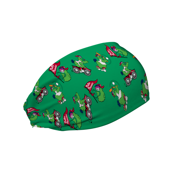 MLB Philadelphia Phillies cooling headband with Mascot All Over. Made in USA, Vertical  Athletics brand.  