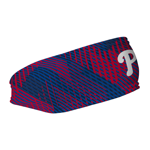 MLB Philadelphia Phillies fleece headband with Sport Plaid. Made in the USA, Vertical Athletics brand.  