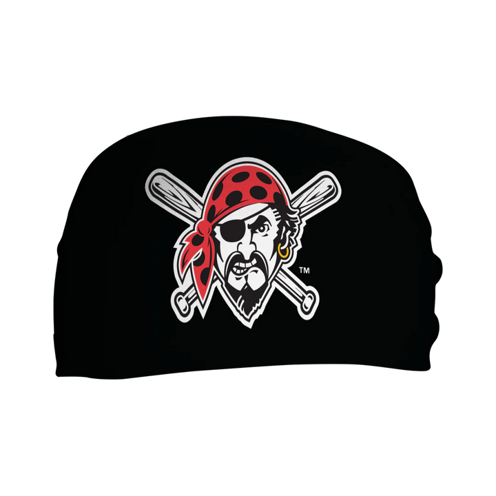 MLB licensed Pittsburgh Pirates Triple Play Cooling Bundle: Cooling Headband with Alt Logo Made in USA. Vertical Athletics Brand.