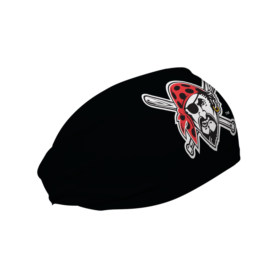 MLB licensed Pittsburgh Pirates cooling headband with Alt Logo. Made in the USA, Vertical Athletics. 