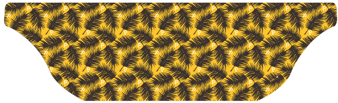 MLB Pittsburgh Pirates cooling sun scarf, Big Palm with repeating cap logo. Made in the USA. Vertical Athletics Brand.