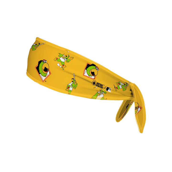 MLB Pittsburgh Pirates reversible tieback cooling headband with Cap Logo and Repeating Mascot. Made in the USA, Vertical Athletics brand.