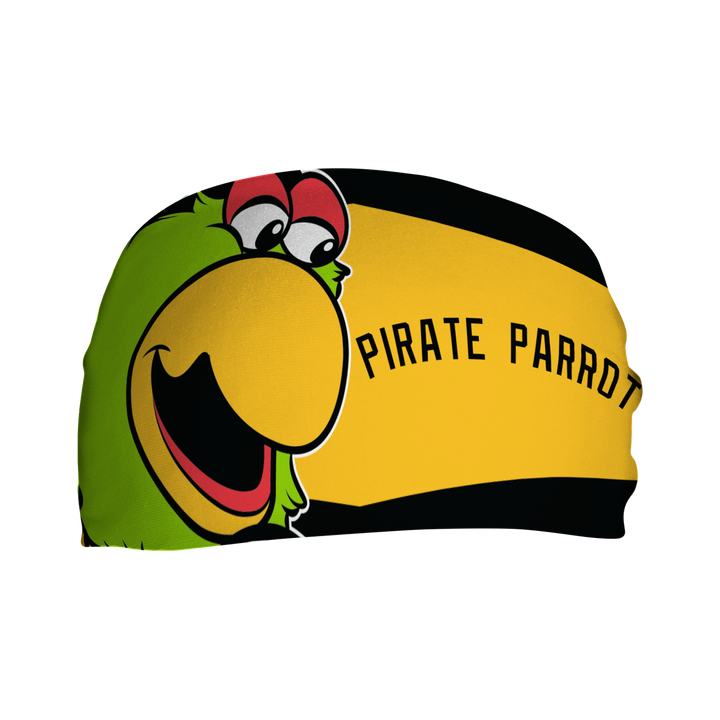MLB Pittsburgh Pirates cooling headband with Mascot Nameplate. Made in USA, Vertical Athletics brand.