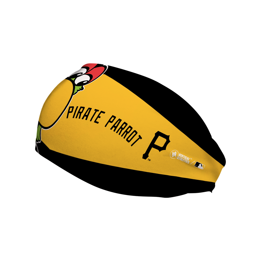 MLB Pittsburgh Pirates cooling headband with Mascot Nameplate. Made in USA, Vertical Athletics brand.