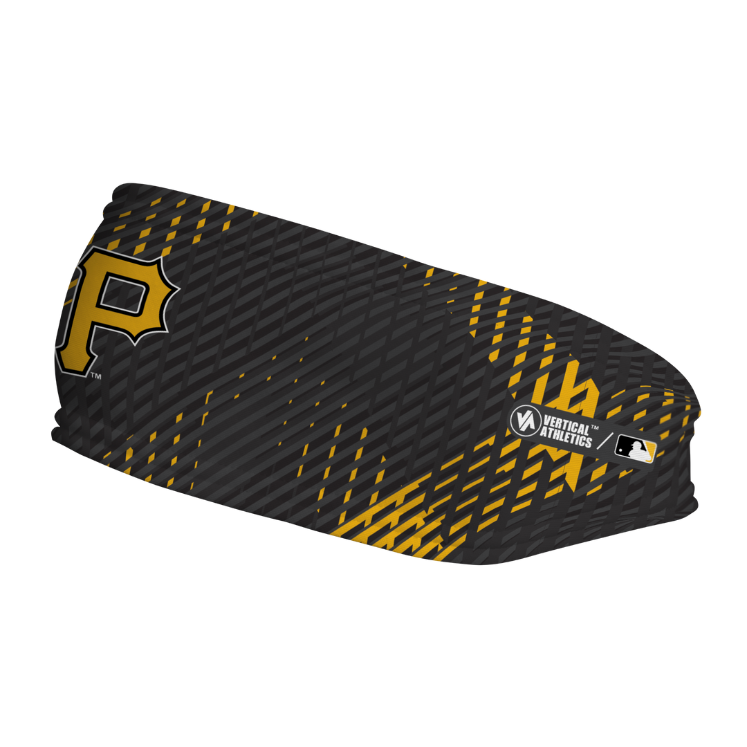MLB Pittsburgh Pirates fleece headband with Sport Plaid. Made in the USA, Vertical Athletics brand.  