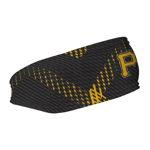 MLB Pittsburgh Pirates fleece headband with Sport Plaid. Made in the USA, Vertical Athletics brand.  