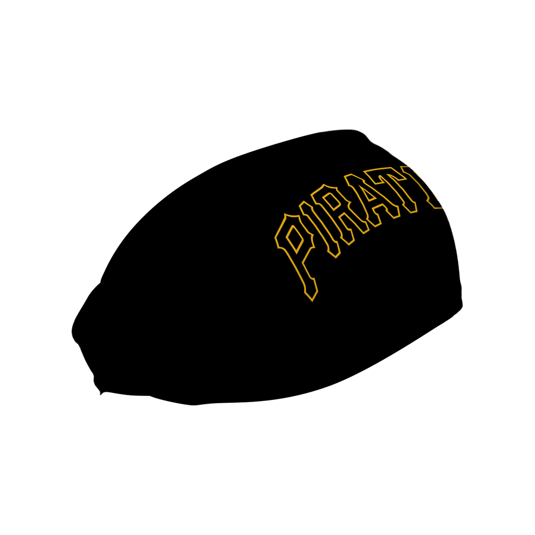 MLB Pittsburgh Pirates cooling headband with Wordmark Black. Made in USA, Vertical Athletics brand. 
