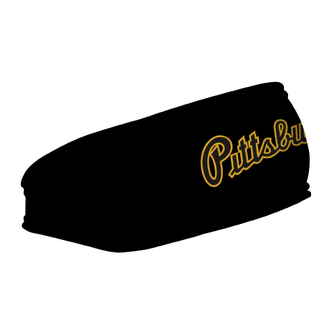 MLB Pittsburgh Pirates fleece headband with Wordmark. Made in the USA, Vertical Athletics brand.  