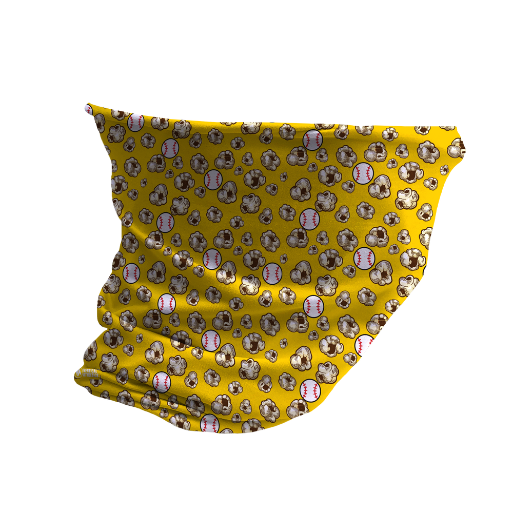 Cooling Gaiter: Popcorn Baseball. Made in USA. Vertical Athletics Brand.