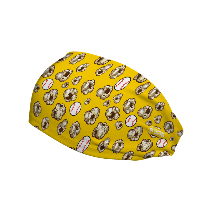 Fashion Cooling Headband: Popcorn Baseball. Made in USA. Vertical Athletics Brand.