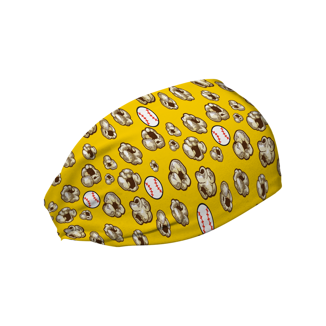Fashion Cooling Headband: Popcorn Baseball. Made in USA. Vertical Athletics Brand.