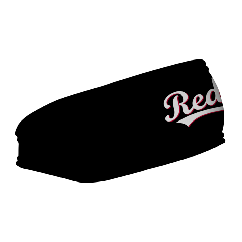 MLB Cincinnati Reds fleece headband with Wordmark. Made in the USA, Vertical Athletics brand.  