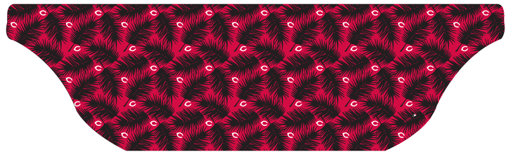 MLB Cincinnati Reds cooling sun scarf, Big Palm with repeating cap logo. Made in the USA. Vertical Athletics Brand.