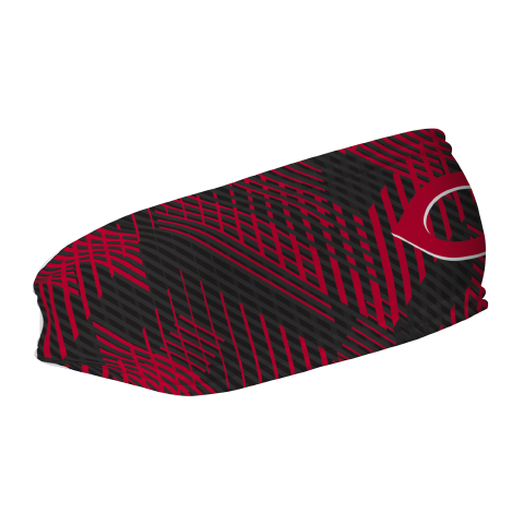 MLB Cincinnati Reds fleece headband with Sport Plaid. Made in the USA, Vertical Athletics brand.  