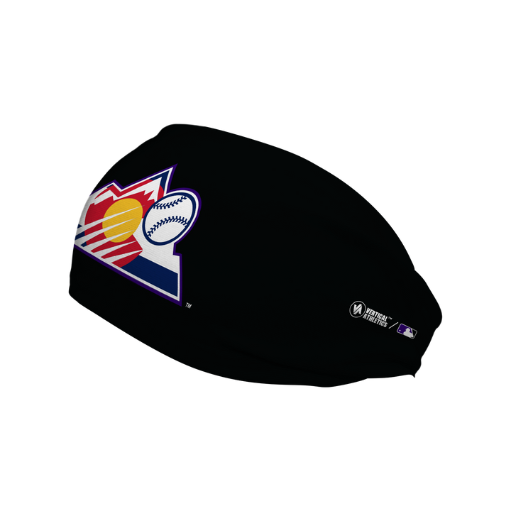 MLB licensed Colorado Rockies cooling headband with Alt Logo. Made in the USA, Vertical Athletics brand. 