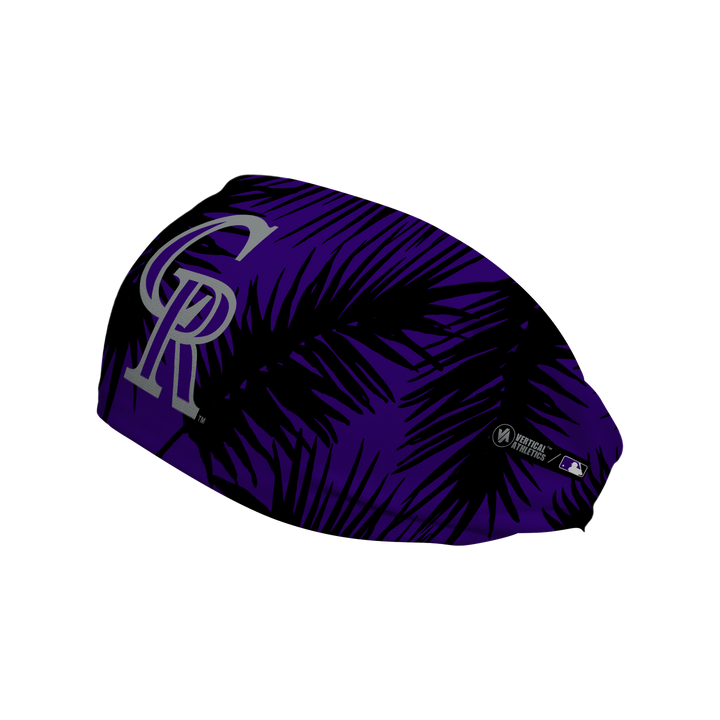 MLB licensed Colorado Rockies cooling headband with big palm cap logo. Made in the USA, Vertical Athletics brand. 