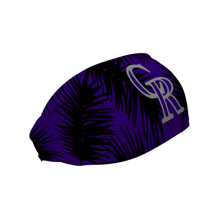MLB licensed Colorado Rockies cooling headband with big palm cap logo. Made in the USA, Vertical Athletics brand. 