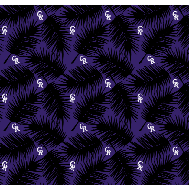 MLB Colorado Rockies cooling sun scarf, Big Palm with repeating cap logo. Made in the USA. Vertical Athletics Brand.