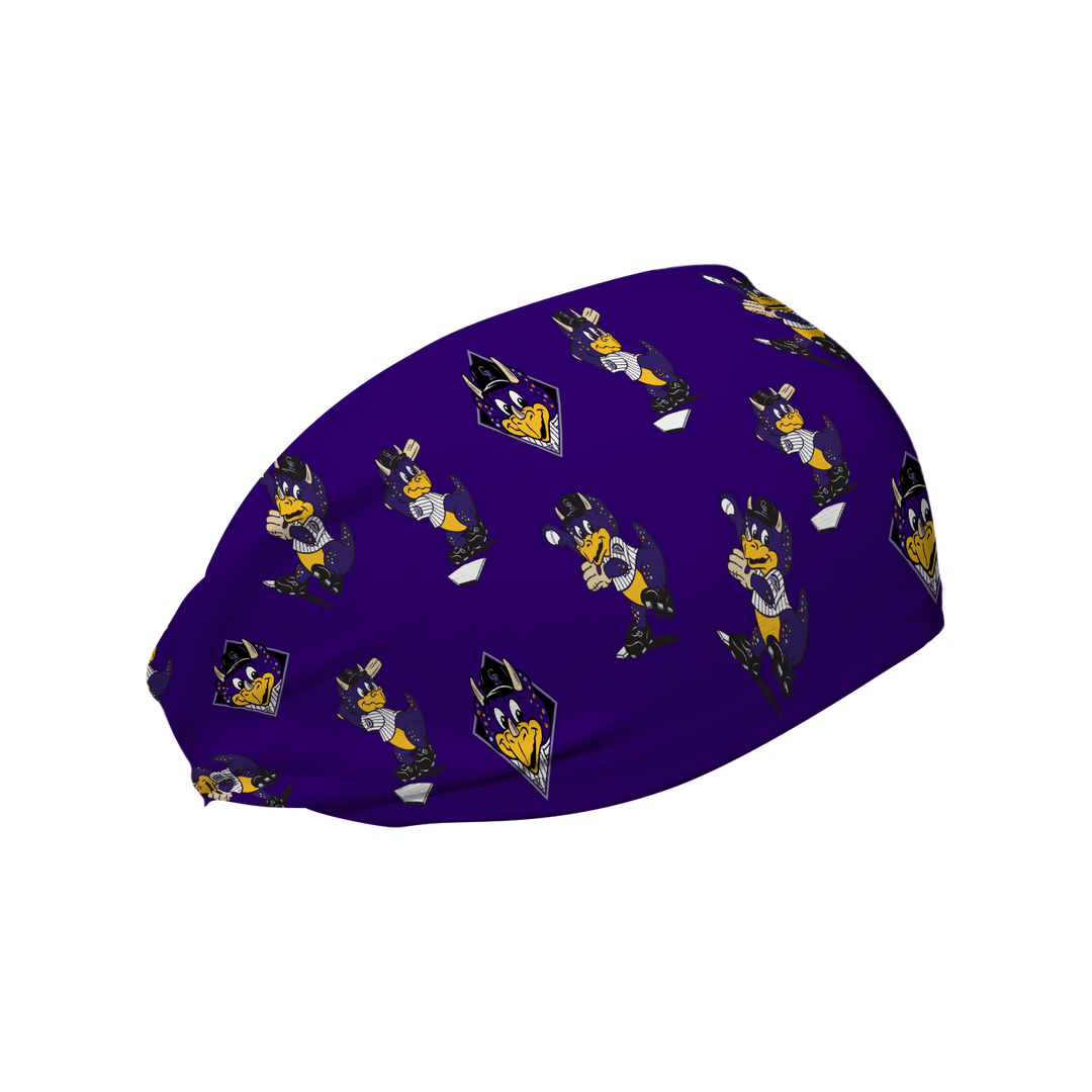 MLB Colorado Rockies cooling headband with Dinger Mascot All Over. Made in USA, Vertical  Athletics brand.  