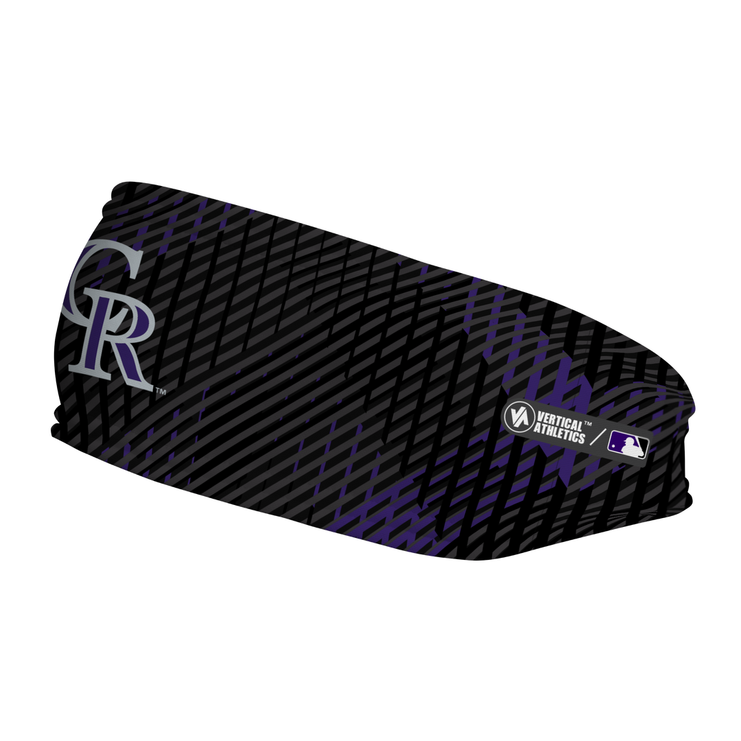 MLB Colorado Rockies fleece headband with Sport Plaid. Made in the USA, Vertical Athletics brand.  