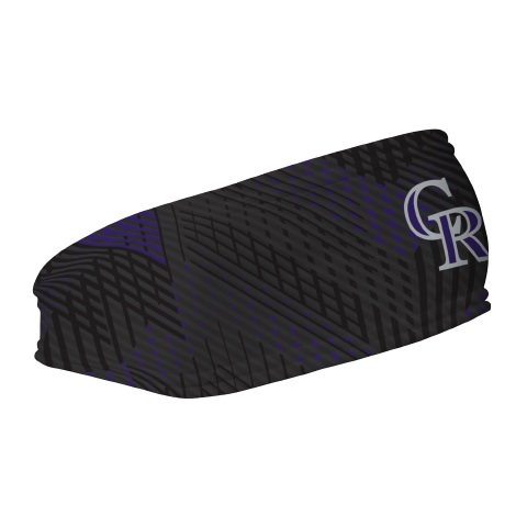 MLB Colorado Rockies fleece headband with Sport Plaid. Made in the USA, Vertical Athletics brand.  