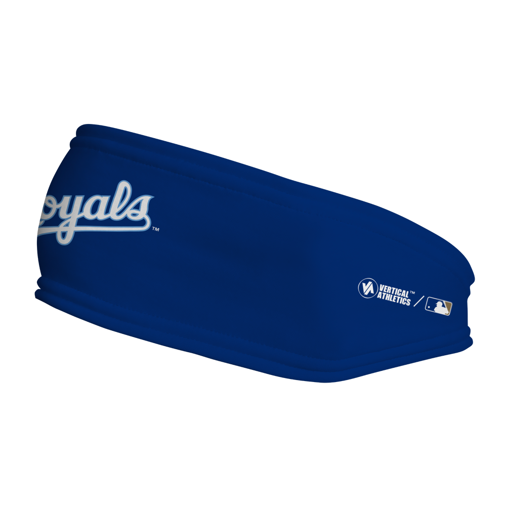MLB Kansas City Royals fleece headband with Wordmark. Made in the USA, Vertical Athletics brand.  