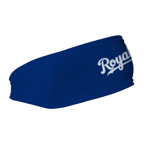 MLB Kansas City Royals fleece headband with Wordmark. Made in the USA, Vertical Athletics brand.  