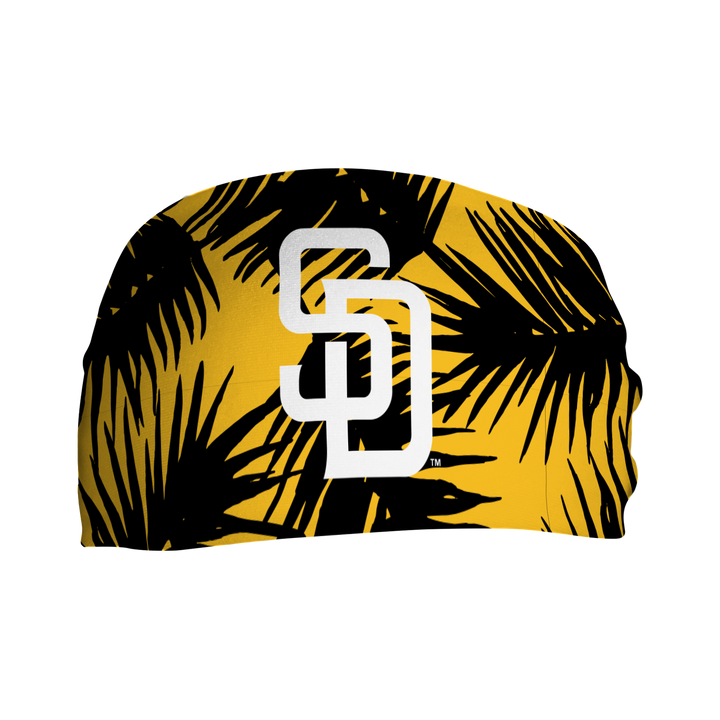 MLB licensed San Diego Padres cooling headband with big palm cap logo. Made in the USA. Vertical Athletics Brand.