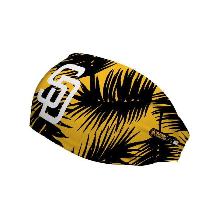 MLB licensed San Diego Padres cooling headband with big palm cap logo. Made in the USA. Vertical Athletics Brand.