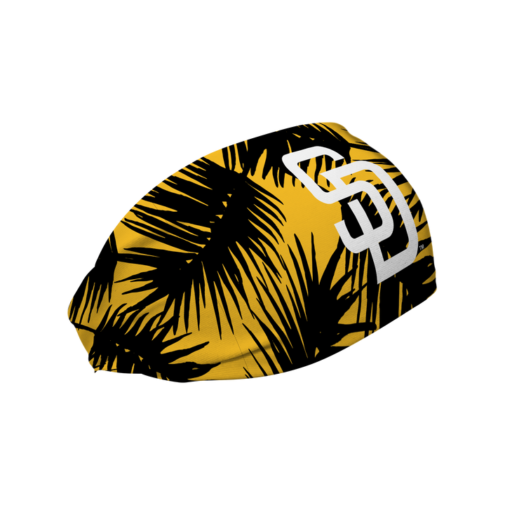 MLB licensed San Diego Padres cooling headband with big palm cap logo. Made in the USA. Vertical Athletics Brand.